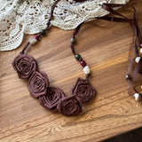 Daiiibabyyy  Bead Bohemian Floral Waist Rope Rose Jeans Decor Dress Waist Chain Skirt Accessories Korean Style Ethnic Style Bead Waist Belt