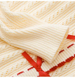 DAIIIBABYYY  -  Sweet Girl V-neck Bow Long-sleeved Knitted Sweaters Autumn and Winter Korean Style Slim Fit Versatile Temperament Pullover Tops