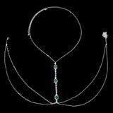 Daiiibabyyy  Hot Sale Green Square Rhinestone Crystal Tassel Long Body Chain for Women Gold Silver Plated for Beach Party Jewelry
