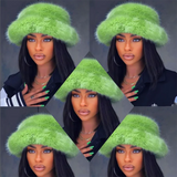Daiiibabyyy  New autumn and winter plush imitation fox fur basin hat ski hat fisherman hat warm fur furry imitation fur women's hat