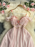 Daiiibabyyy  French Hepburn style long dress fashionable women's clothing design sweet and stunning fairy birthday gentle style dress QW04