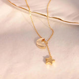 Daiiibabyyy  Fashion Metal Moon Star Anklet for Women Girls Exquisite Elegant Gold Color Thin Chain Tassel Foot Chain Wedding Jewelry Gifts