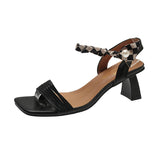 DAIIIBABYYY  -  White Black Woman Ankle Strap Sandals Leather Cross-Tied High Heels Shoes Sexy Lace Up Party Pumps shoe Size 35-42