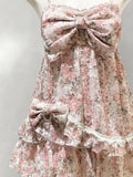 Daiiibabyyy  New Japanese Vintage Sweet Fairy Dress Women Chic Print Design Strap Dress Harajuku Lovely Casual High Street Retro Outfits