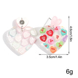 Daiiibabyyy  Sweet Acrylic Heart Love Message Drop Earrings for Women Resin Heart Shape Pendant Earrings Valentines Day Gifts
