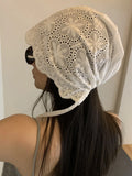 Daiiibabyyy  Lace Countryside Beanies Kerchief Korean Series Versatile Hat Flower Tie Headband light weight Breathable Design court Hat