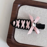 DAIIIBABYYY  -  Ballet Ribbon Seamless Hairpin Side Bangs Clip Seamless Hairpin Female Bow Top Clip Seamless Clip Headdress