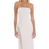 Daiiibabyyy  Sparkle Sequin Mesh Patchwork Maxi Dress Women Sexy Strapless Tube Dress Elegant Lady Backless Bodycon Long Dress
