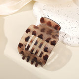 Daiiibabyyy  Fashionable Leopard Print Hair Crab Clip Women Duckbill Hair Clip Curved Solid Hair Clip Hair Accessories Headdress