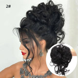 Daiiibabyyy  Synthetic Hair Bun Chignon Messy Curly Hair Band Elastic Scrunchy False Hair Pieces For Women Hairpins Black Brown