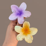 Daiiibabyyy  Bohemian Flower Hair Claw Clip For Women Sweet Floral Hair Claws Crab Clamp Barrettes Hawaiian Headwear Beach Accessories Girl
