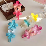 DAIIIBABYYY  -  Gradient Double Flower Duckbill Clip Acrylic Large Flower Hair Grab Clip Girls Korean Sweet Ponytail Hairpin Elegant Headwear