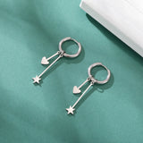 DAIIIBABYYY  -  Love Star Pendant Stainless Steel Earrings for Women's Girls Fashion Sweet Romantic Valentine's Day Gifts Jewelry Gifts