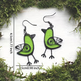 Daiiibabyyy  Vintage Mockingbird Earrings Unique and Cute Green Resin Bird Fish Pendant Earrings Innovative Design Girls Earrings Jewelry