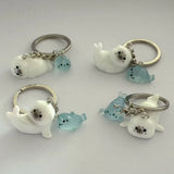 Daiiibabyyy  Cute Cartoon Marine Animals 3D Luminous Sea Lion Seal Resin Key Chains for Men Women Friend Bag Pendant Jewelry Accessories Gift