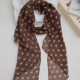 DAIIIBABYYY  -  185*24cm Chiffon Polka Dot Long Scarf Lightweight Neck Scarf For Women Summer Sun Protection Scarf Ribbon Headband Choker scarf