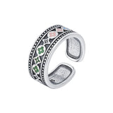 DAIIIBABYYY  -  New Arrival Trendy Flower Design Thai Silver Female Ring Jewelry For Women Christmas Gifts No Fade