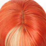 Daiiibabyyy  28inch Long orange Curly Wavy Wig with Bang For Women Synthetic Heat Resistant Wigs Daily Party Cosplay Use
