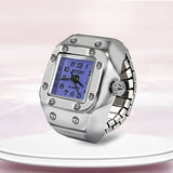 DAIIIBABYYY  -  Kids Cute Cartoon Number Watch Finger Rings Mini Clock Watches Elastic Strap Ring Women Men Funny anillos Jewelry Gift