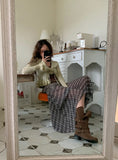 DAIIIBABYYY  -  Color Blocking Plaid Slightly Transparent Chiffon Skirt Women Summer 2025 New Niche Retro High Waisted A-line Skirts