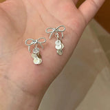 Daiiibabyyy  Bow Sequins Dangle Earrings for Women Girl Exquisite Tassel Stud Earrings Simple Vintage Sweet Cute Versatile Jewelry Gift 2025