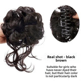 Daiiibabyyy  Lazy Style Long Beard Chicken Tail Hair Band Fake Hair Bun Flower Bud Head Simulation Hair Accessories Chinese Origin