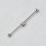 DAIIIBABYYY  -  1PC Industrial Piercing Barbells Jewelry Stainless Steel CZ Heart Ball Pearl Cartilage Helix Earring Body Piercing for Women Men