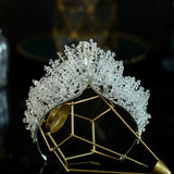 Daiiibabyyy  beaded crown headdress bridal wedding dress with baroque atmosphere banquet birthday crown