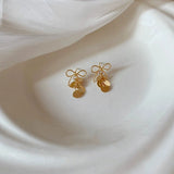 Daiiibabyyy  Bow Sequins Dangle Earrings for Women Girl Exquisite Tassel Stud Earrings Simple Vintage Sweet Cute Versatile Jewelry Gift 2025