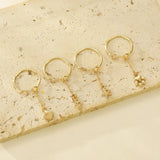 Daiiibabyyy  Adjustable Link Chain Rings For Female Women INS New Trendy Gold Color Shell Starfish Charms Thin Stack Ring Finger Jewelry Gift