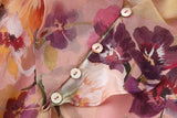 Daiiibabyyy  Ruffles V neck Floral Print Chiffon Full Sleeve Dress Woman Ball Tassel Lacing up Bow Waist Mini Summer Dresses Femme Robe