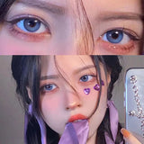 Daiiibabyyy  Blue Purple Color Contact Lenses Softlens for Eyes Lenses Cosmetic Eyecontacts with Myopia Fast Shipping