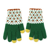Daiiibabyyy  1 Pairs Ladies' Mittens Korean New Flower Kawaii Sweet Cute Versatile Knitted Gloves Thickened Velvet Warm Soft  Gloves For Girl