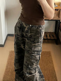DAIIIBABYYY  -  Women Camouflage Cargo Pant Y2K Streetwear Low Waist American Trousers Vintage Loose Casual Bf Hip Hop Pockets Fall Pants