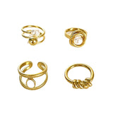 DAIIIBABYYY  -  Electroplated 18k Gold Ring For Men And Women Trendy Bright Metal Ring Fashionable Finger Decor Hoop Beach Jewelry Accessories