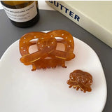 Daiiibabyyy  Acetic acid hair grab, fresh and sweet, can be sung alkaline water knot bread clip, retro bow circle, French style hair clip at
