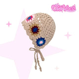DAIIIBABYYY  -  Bohemian Mori Women's Hats Ins Korean Version Spring and Summer Vacation Bucket Hat Handmade Flower Fresh Crochet Beanies