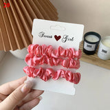 DAIIIBABYYY  -  3PCs/set Silk Satin Elastic Hair Band Small Scrunchies Set Ladies Rubber Bands Ponytail Holders for Women Girls Hair accessories