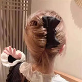 Daiiibabyyy  Black Bowknots U Shape Hair Sticks Simple Women Bun Ball Hairpins Daily Hair Braiding Barrettes Fashion Styling Hair Accessories