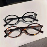 DAIIIBABYYY  -  Y2K Retro Oval Frame Glasses Women Leopard Ins Sweet Cool Eyewear Trend Brand Reading Computer Anti Blue Light Eyeglasses