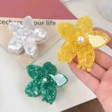 Daiiibabyyy  1pc New Acetate Flower Clip with Elegance, Beautiful Hair Accessories for Back of Head, Holiday High-End Feel Shark