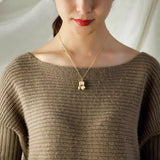 Daiiibabyyy Fashion Pearl Peanut Necklace Women's High-end Crystal Pendant Collar Sweater Chain Best Friend Birthday Party Jewelry Gifts