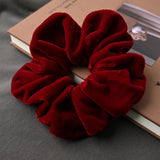 DAIIIBABYYY  -  Fashion Winter Headwear Black Velet curled edge Scrunchies for Hair Lady Elegant Hair Ties Elastic Hair  Bands Hair Accessories