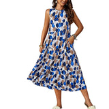 Daiiibabyyy High Quality Women Fashion Dress Spring Summer 2024 Hanging Neck Loose Sleeveless Holiday Dress Vestidos Vintage Dress Maxi Y2k