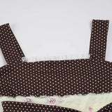 Daiiibabyyy  Fashion Polka Dot Rose Lace Tie Front Women Shirt Elegant Square Neck Sleeveless Ruched Blouse New Commute Street Outerwear