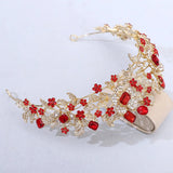 Daiiibabyyy  Baroque Queen Crystal Leaf Flowers Crowns For Bridal Women Girls Wedding Tiaras Diadem Princess Party Hair Dress Jewelry