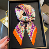 DAIIIBABYYY  -  New Silk Square Scarf Women Luxury Floral Print Kerchief Soft Satin Hairband Hands Bag Ribbon Foulard Hijab Neckerchief Headband