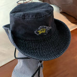 DAIIIBABYYY  -  New Cute Star Sticker Western Cowboy Caps for Women Summer Retro Versatile Outdoor Mountaineering Shade Bucket Hats Men