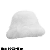 Daiiibabyyy  Winter Faux Fox Fur Bucket Hat Thickened Plus Size Fisherman Hat High Quality Cold-proof Warm Female Ear Protection Women Caps
