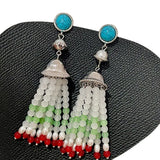 Daiiibabyyy  Crystal beaded niche light luxury temperament high-end earrings